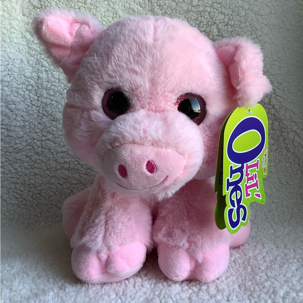 Toy Factory Plush Paradise Lil Ones Pink Pig Stuffed Animal Toy w Tags